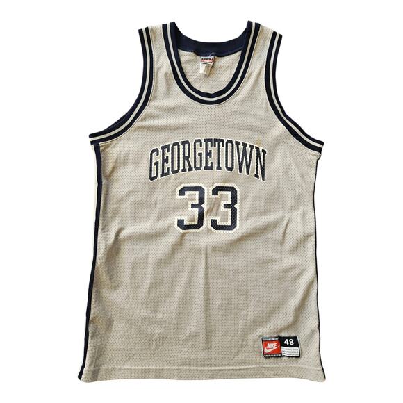 Nike Georgetown #33 Alonzo Mourning Jersey Men’s Sz 48/XL Gray Vintage 90s - Picture 1 of 6